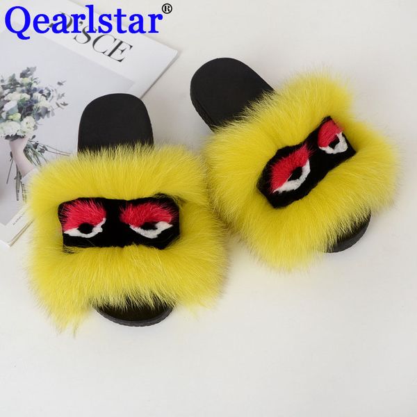 

2020 женщины мех тапочки super furry cute женщины сладкие обувь real fur плоские сандалии вьетнамки сандалии дизайн st03, Black
