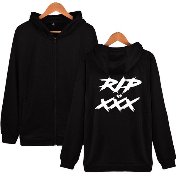 

xxxtentacion new mens hoodies 3d printed rip nipsey hussle mens sweatshirts usa rapper mens zipper new clothes, Black