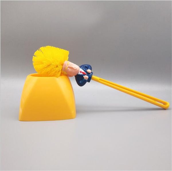

2colors toilet trump brush &holder set stainless steel creative cleaning trump brush punch-toilet wall bathroom accessories#629