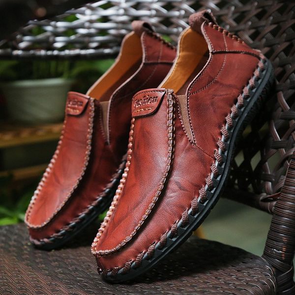 

genuine leather male shoes suede loafer official shoes gentle mens travel walk shoe casual comfort breath shoes for men quality, Black