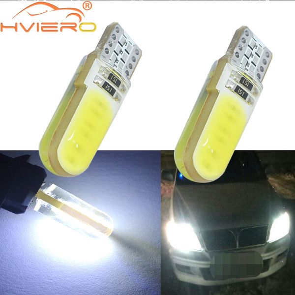 

4x t10 w5w red cob led silicagel waterproof 194 501 wedge led car marker light reading dome lamp auto parking bulbs for lada 12v