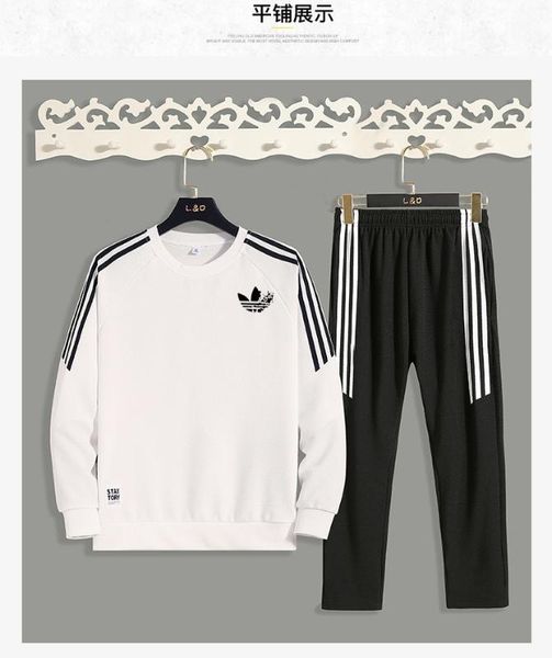 

track suit fitness men's sportswear sets autumn winter hooded thick male casual tracksuit men 2 piece sweatshirt sweatpants set, Black;blue