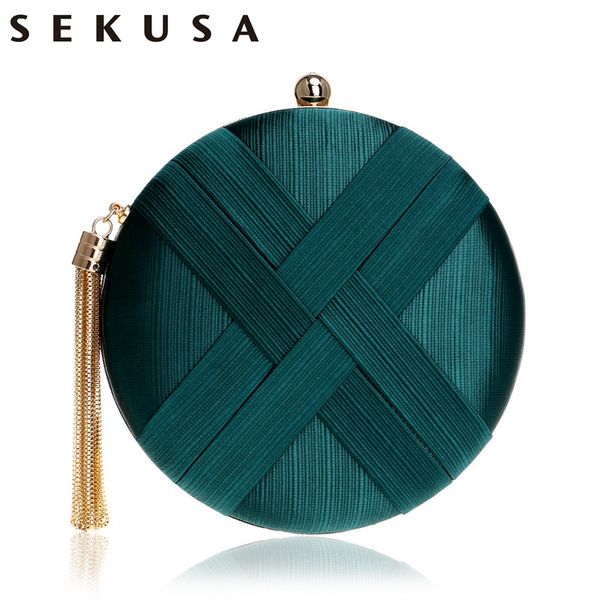

sekusa мода женщины сумка кисточка металл малого день сцепление кошелек сумка цепь плечо леди вечерние сумки телефон key карман сумка t20011