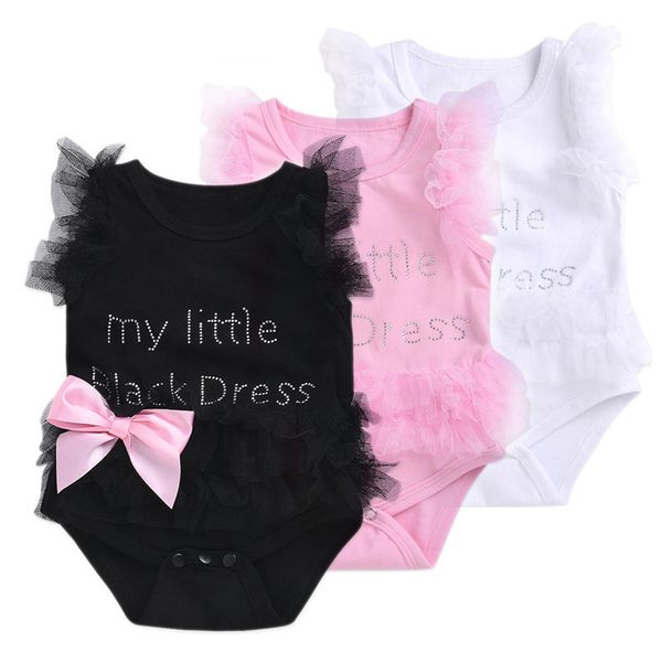 

newborn girl romper no sleeve baby summer first romper dress infant girl black white pink bodysuit, Blue