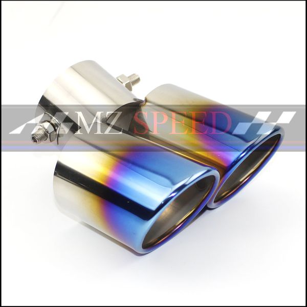 

car styling auto round exhaust muffler tip stainless steel pipe chrome trim modified car tail pipes muffler