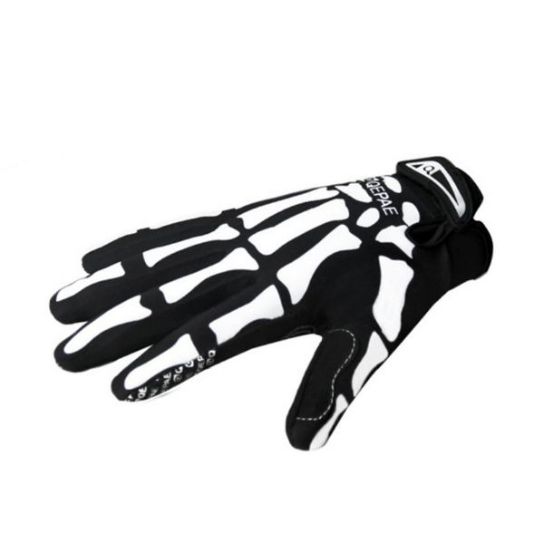 

cycling otudoor sport racing bicycle motorcycle ghost skeleton skull bone gloves, Black