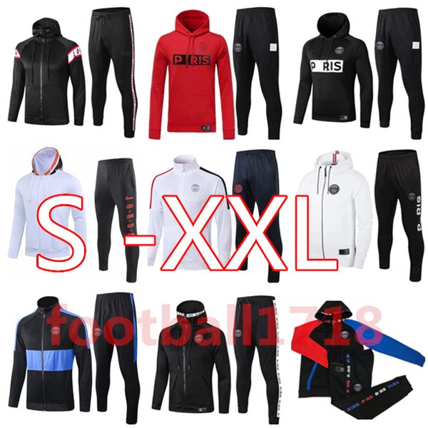 

s- 2019 2020 jordam x psg hoodie jacket survetement 19 20 paris mbappe real madrid football jackets air jordam soccer tracksuit, Black