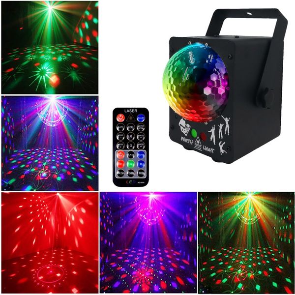 Umlight1688 RGB LED Kristall Disco Magic Ball 60 Muster RG Laser Projektor DJ Party Urlaub Bar Weihnachten Bühne Lichteffekt