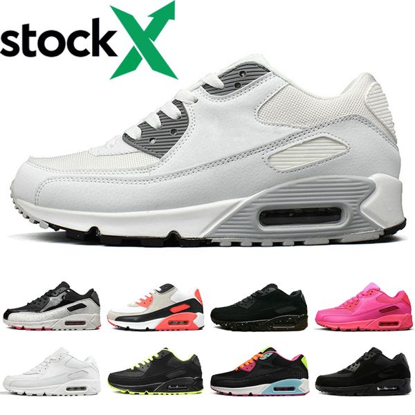 

nike air max airmax 90 90-х годов мужчины женщины кроссовки черный белый oreo инфракрасный открытый мужские женские замшевые кроссовки спорт, White;red