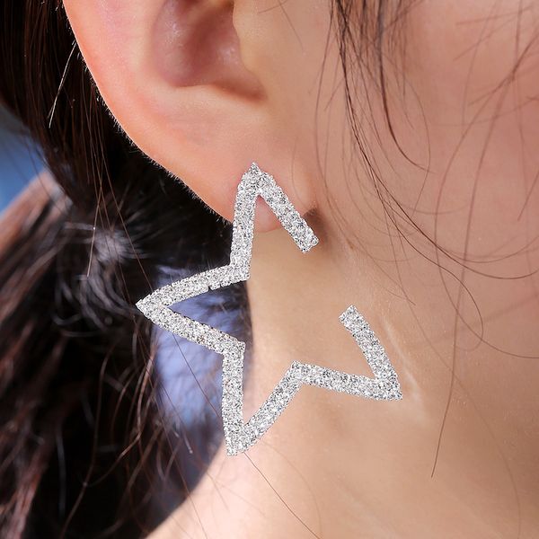 

оптовые продажи элегантные большие серьги женщин кристалл серьги шпильки с полной блестящая cubiz циркон женской серьги, Golden