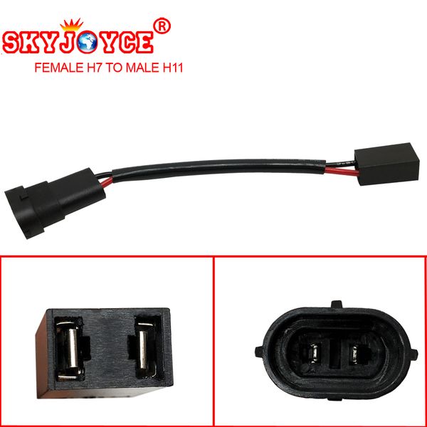 

skyjoyce 20 pieces male h11 h8 male power plug socket 9005 9006 to female h7 halogen xenon led lamp connector car accessories