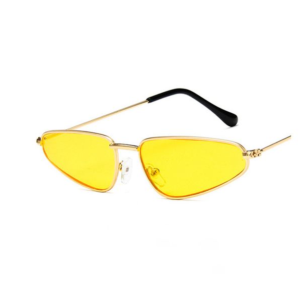 

2019 new cute sunglases retro cat eye sunglasses women metal frame triangle vintage cateye sun glasses female, White;black