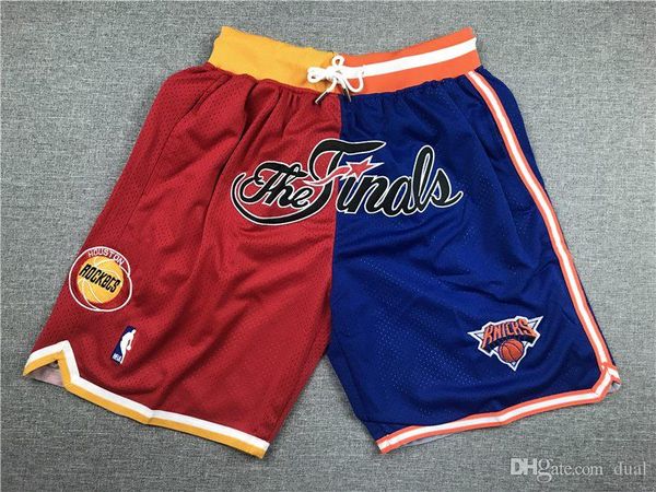 

mens rockets knicks 13 harden 3 paul just don shorts breathable pocket pants classic double fight short, Black