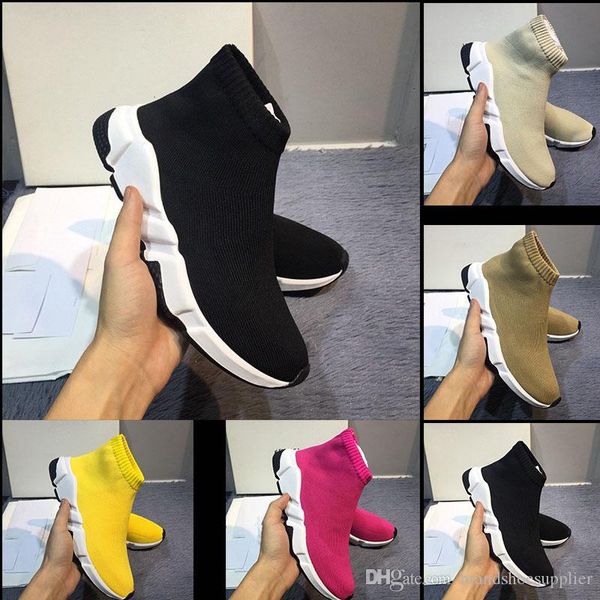 

designer shoes speed trainer black red starry three times black fashion flat socks casual shoes speed trainer with box