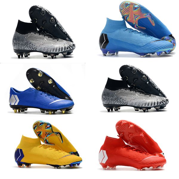 

Original box mercurial neymar uperfly vi 360 elite fg kj 6 xii cr7 ronaldo neymar men women high g occer hoe 20th football boot cleat