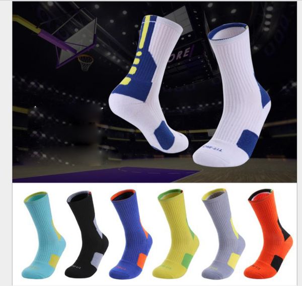 

mid-barrel basketball socks towel bottom sweat-absorbing, wear-resistant and friction-resistant elite socks, Black