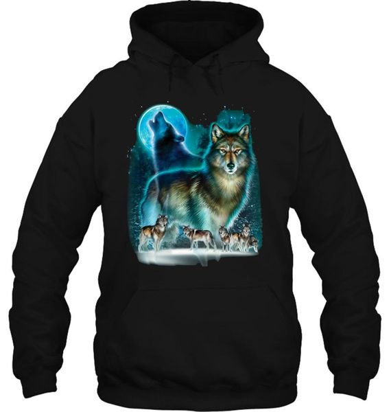 

men hoodie howling wolf horde m 3xl new women streetwear, Black