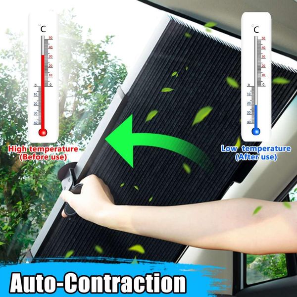 

car retractable curtain with uv protection sunshade car window sunshade upgarde suv truck front windshield