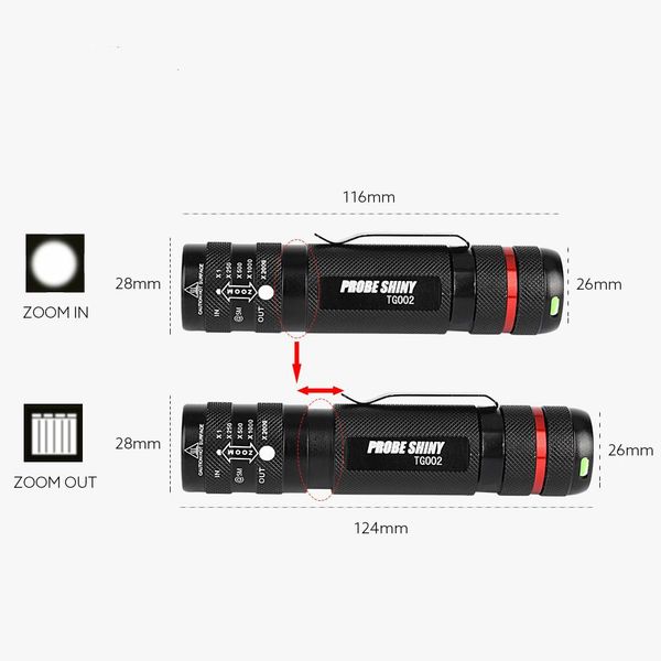 

new led flashlight, zoom outdoor lighting, mini defensive rechargeable portable emergency waterproof mulfuntion glare flashlight