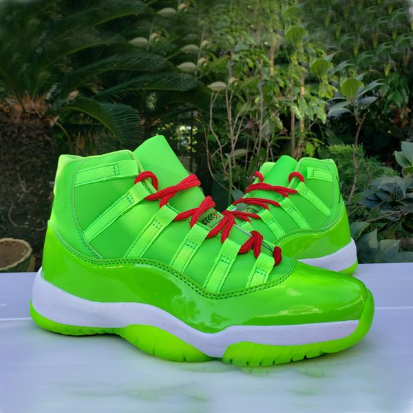 

11 green white/university red-black-true red low midnight navy bred pink snakeskin shoes 11s mens womens basketball sneaker drop ship