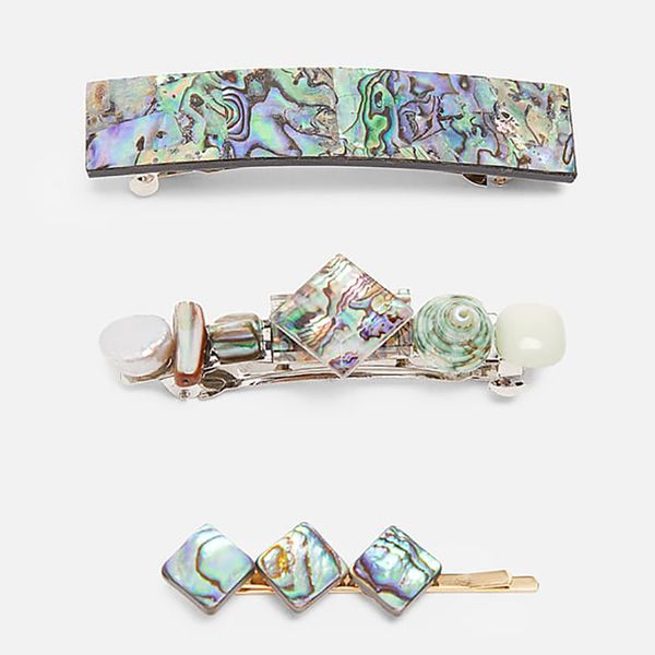 

lady ethnic resin colorful hair clips sets for women girls bohemian wedding hair jewelry barrettes crystal pin gift, Golden;white
