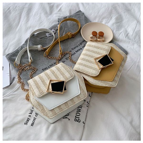 

ins wind сумка женская плетение корейской версии нового пледа хит цвет льняные замки цепи плечо диагональный пакет фабрики сразу