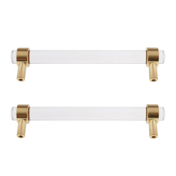 

2 pcs home l bathroom door handle cabinet cupboard acrylic pull knob clear