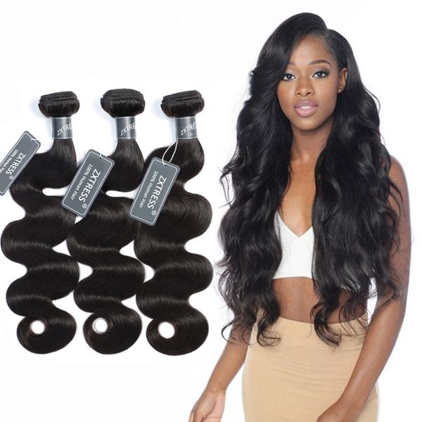 

wholesale brazilian virgin human hair weave bundles body wave 2 pcs/lot 8-30 inch long hair extensions bundles natural color, Black