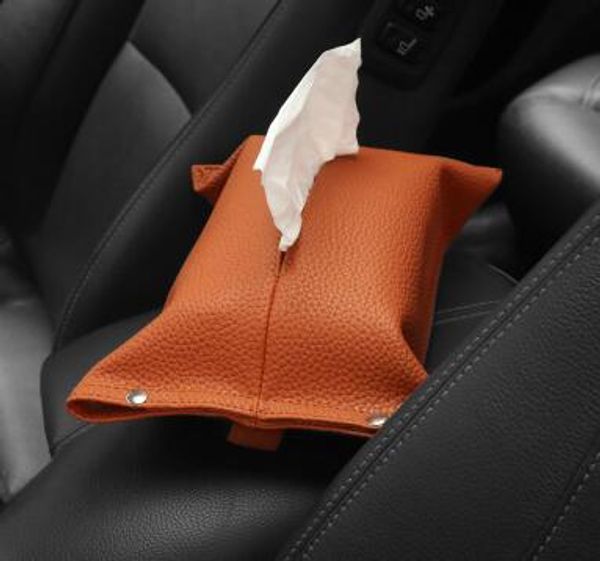 

car tissue box leather pumping creative car seat back hanging leather seat type sun visor type multi-function tray