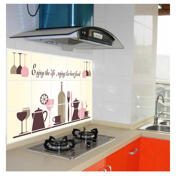 

1pc self-adhesive tile stickers paper high temperature kitchen oil-proof stickers anti-oil gas stove ceramic tile wall