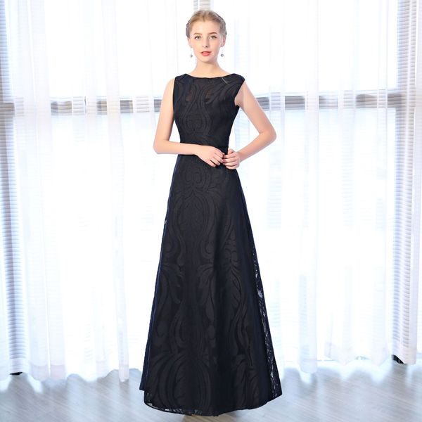 

navy blue lace evening dresses new 2020 robe de soiree long evening gowns vestido longo festa, Black;red