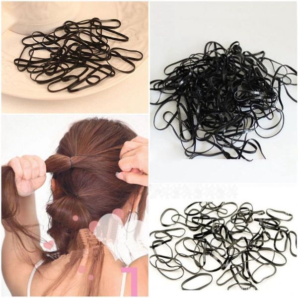 

300pcs/pack trendy transparent rubber band women girls elastic hair band ties plaits rope fashion accessories ing, Slivery;white