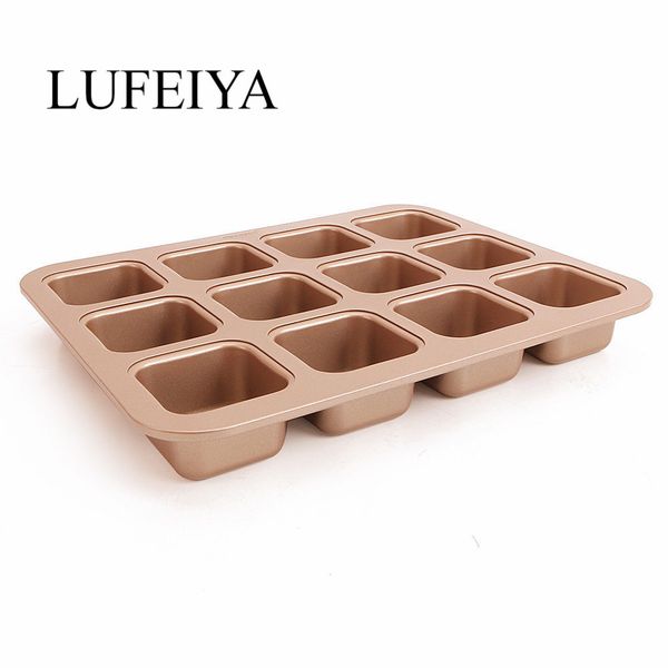

bread mould 12 cup non-stick square brownie baking pan cake mold (champagne