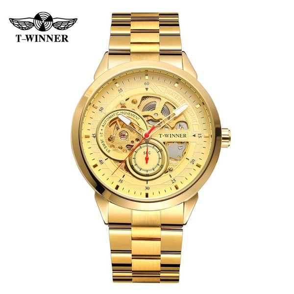 

t-winner men's busniess dress automatic analog new style mechanical wristwatch with stainless steel bracelet wrg8185m4, Slivery;brown