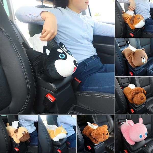 

tissue box car armrest box universal creative cartoon cute plush high elasticity tissue car interior products accessories