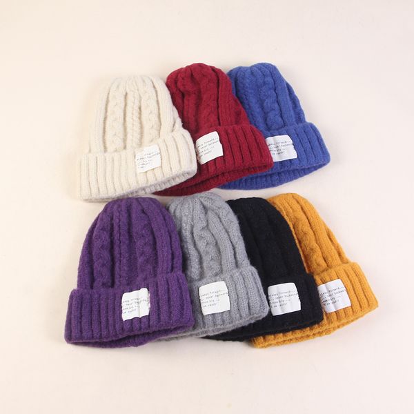 

2020 new brand winter wool knitted fur hat thicken beanies hats women men christmas fashion warm outdoor sport skull caps snapback hats, Blue;gray