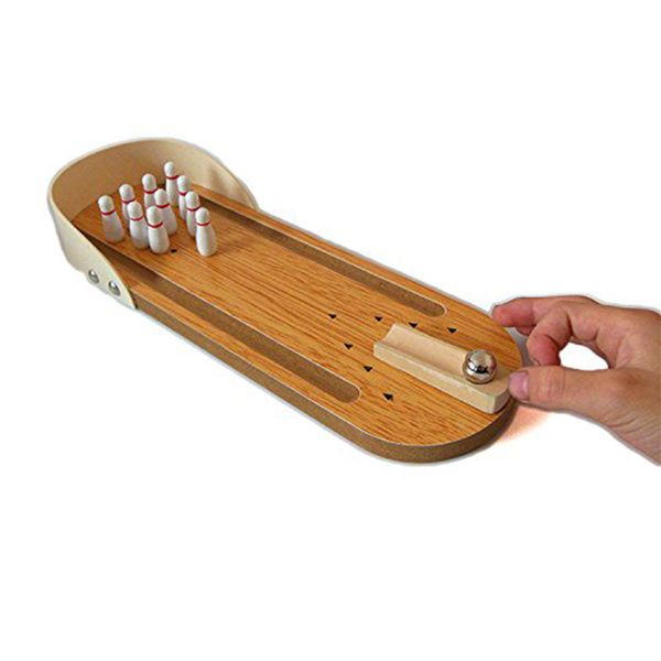 

mini bowling game tablebowling toy classic desk ball for kids and adults wooden deskgame