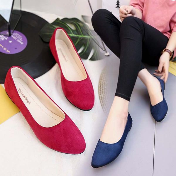 

spring summer ladies shoes ballet flat shoes women loafers women ballerinas large size 42 casual shoe sapato feminino flats, Black