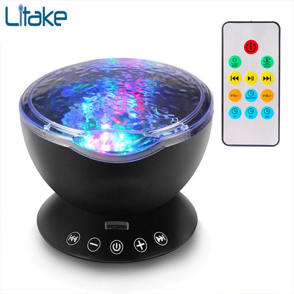 Acheter Dropship Led Lumière Ciel étoilé Télécommande Ocean Wave Projecteur Avec Musique Nouveauté Bébé Nuit Lampe Pour Enfants Q190611 De 250 Du