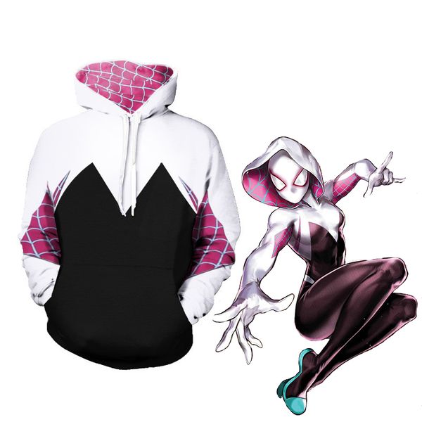 

movie gwendolyn maxine stacy hoodies zipper clothing hooded sweatshirt casual clothing hoodie coat jacket coat cosplay, Black