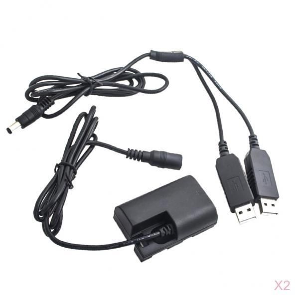 

2pc ack-e6 ac adapter lp-e6 battery dr-e6 dc coupler & usb cable for