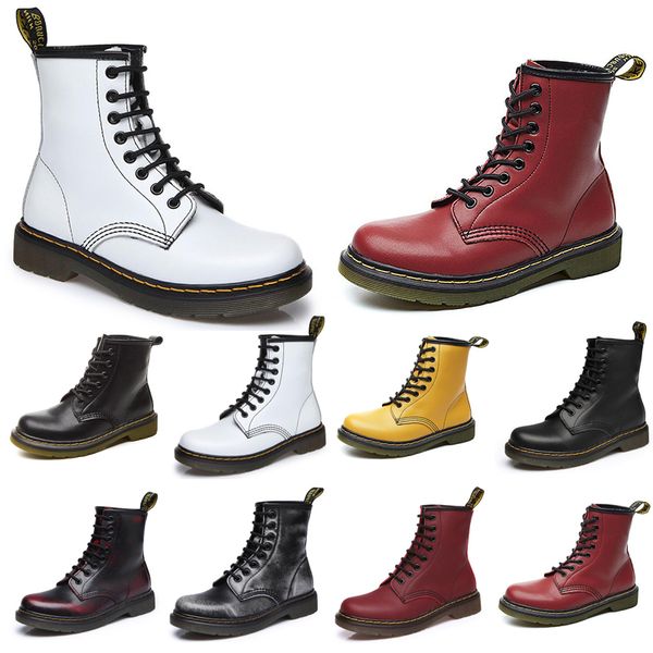 

casual shoes non-brand designer men women martin boots ankle knee wipe wine red paint black white brown mens motorcycle boots 35-44 style 2