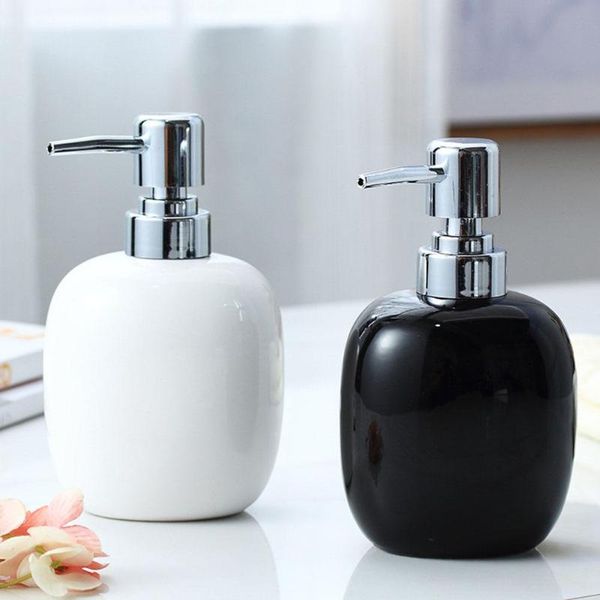

450ml ceramic liquid soap dispenser pump refillable liquid lotion dispenser empty bottle bathroom shmpoo gel pump