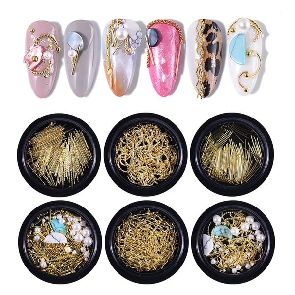 

t-tiao club nail metal rivets charms 3d nail art decoration star moon crystal mixed studs gold rivets art decorations, Silver;gold