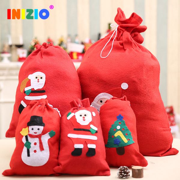 

new year 2020 children's gift bag christmas gift bag santa snowman christmas tree tote children's non-woven