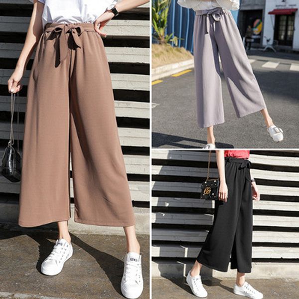 

loose pants children students loose-fit korean-style ulzzang versatile online celebrity street snap smell girl's capri casual pa, Black;blue