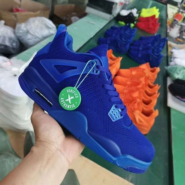 

2019 knit 4 fly university red 4 iv 4s volt men basketball shoes hyper royal total orange mens sports outdoor sneakers 40-47