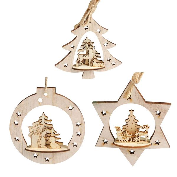 

snowflake wood embellishments rustic christmas tree hanging ornament decor gift decor christmas decorations for home
