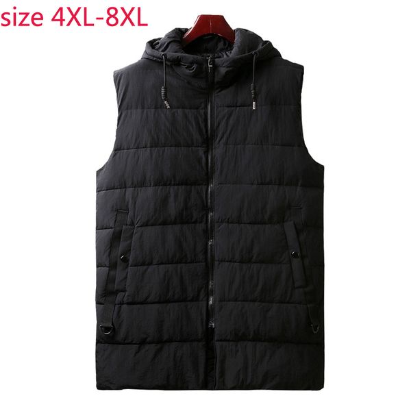 

new arrival fashion jacket men autumn winter warm padded vest clothes tide casual loose suepr large plus size 4xl 5xl6xl7xl 8xl, Black;white