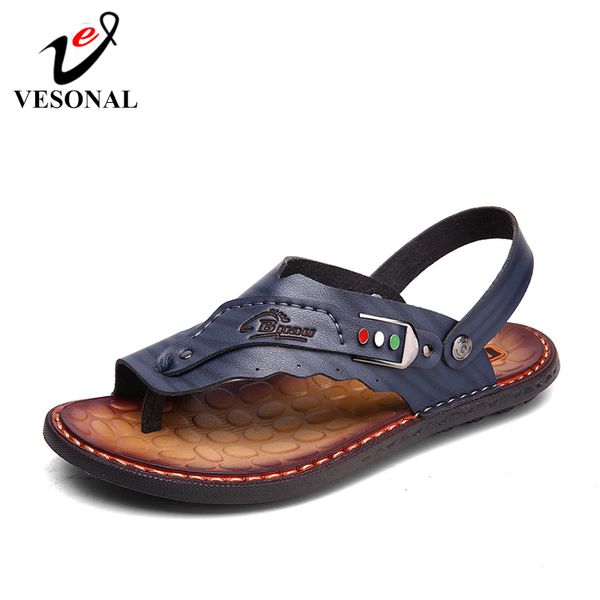 

vesonal 2020 лето высокого качества из натуральной кожи обувь мужчин сандалии ручной работы классический мужской soft пляж sandalias сандал, Black